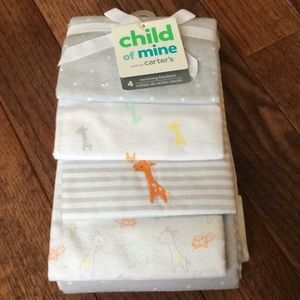 😘Carters baby receiving blankets, 4pk grey